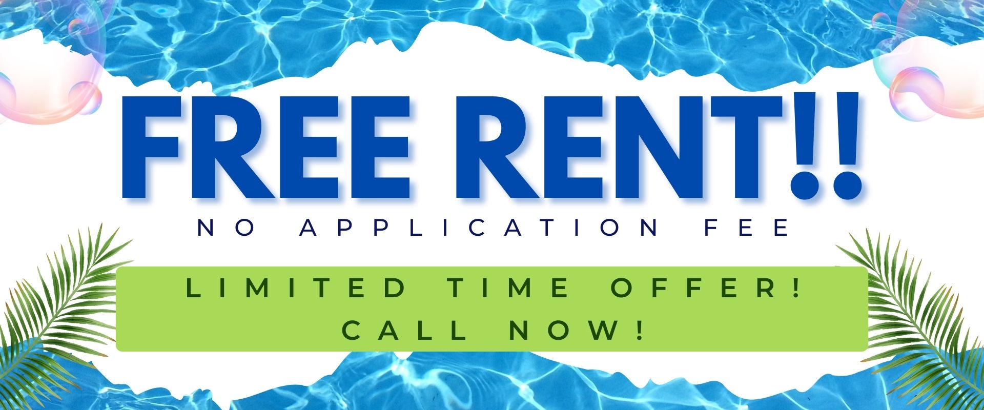 No application fee and free rent!! Limited Time Offer! Call now!